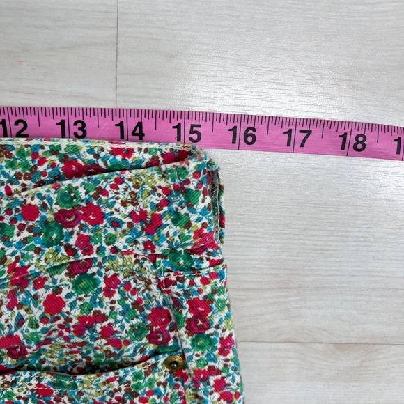 J.CREW Toothpick Jeans Women 28 Floral Denim Ankle Multicolor Skinny - Picture 9 of 11